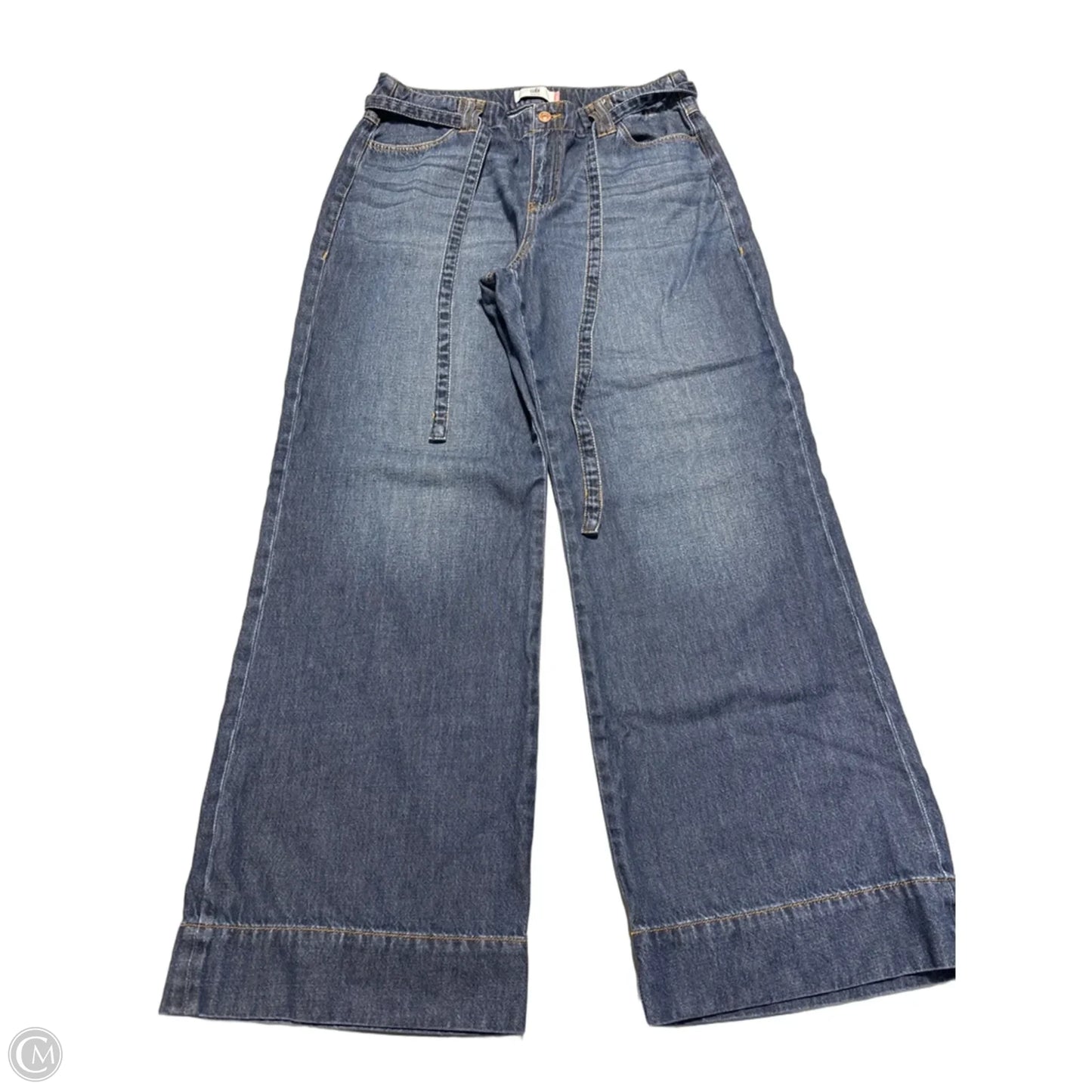 Jeans Wide Leg By Cabi In Blue Denim, Size: 14