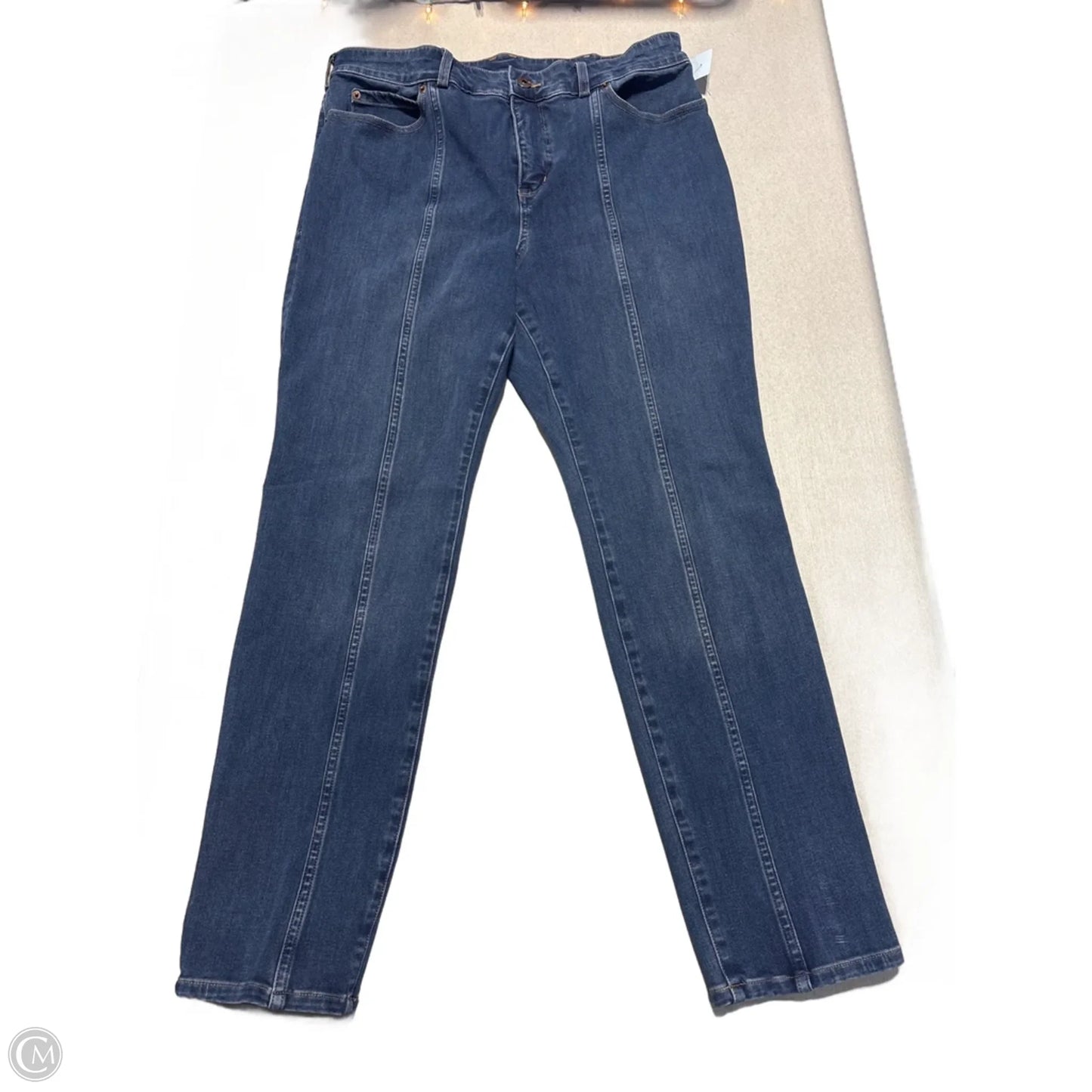 Jeans Straight By Duluth Trading In Blue Denim, Size: 14