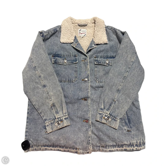 Jacket Faux Fur & Sherpa By Stoosh In Blue Denim, Size: L