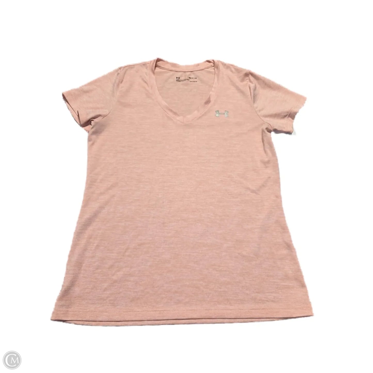 Athletic Top Short Sleeve By Under Armour In Peach, Size: S