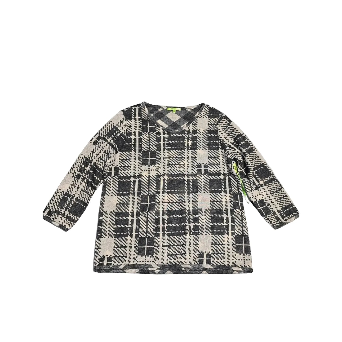 Top Long Sleeve By Cmc In Black & Tan, Size: S