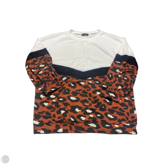 Top Long Sleeve By Rae Mode In Animal Print, Size: 2x