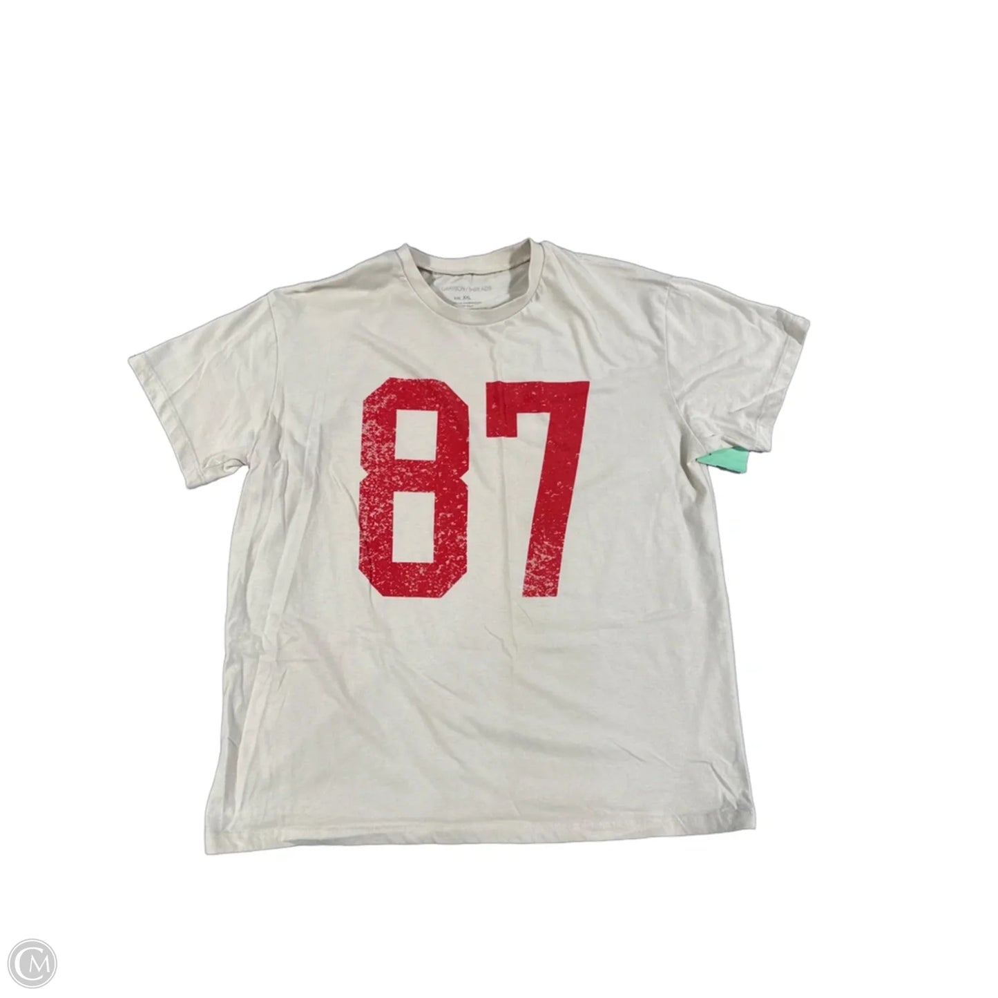 Top Short Sleeve By Grayson Threads In Cream & Red, Size: Xxl