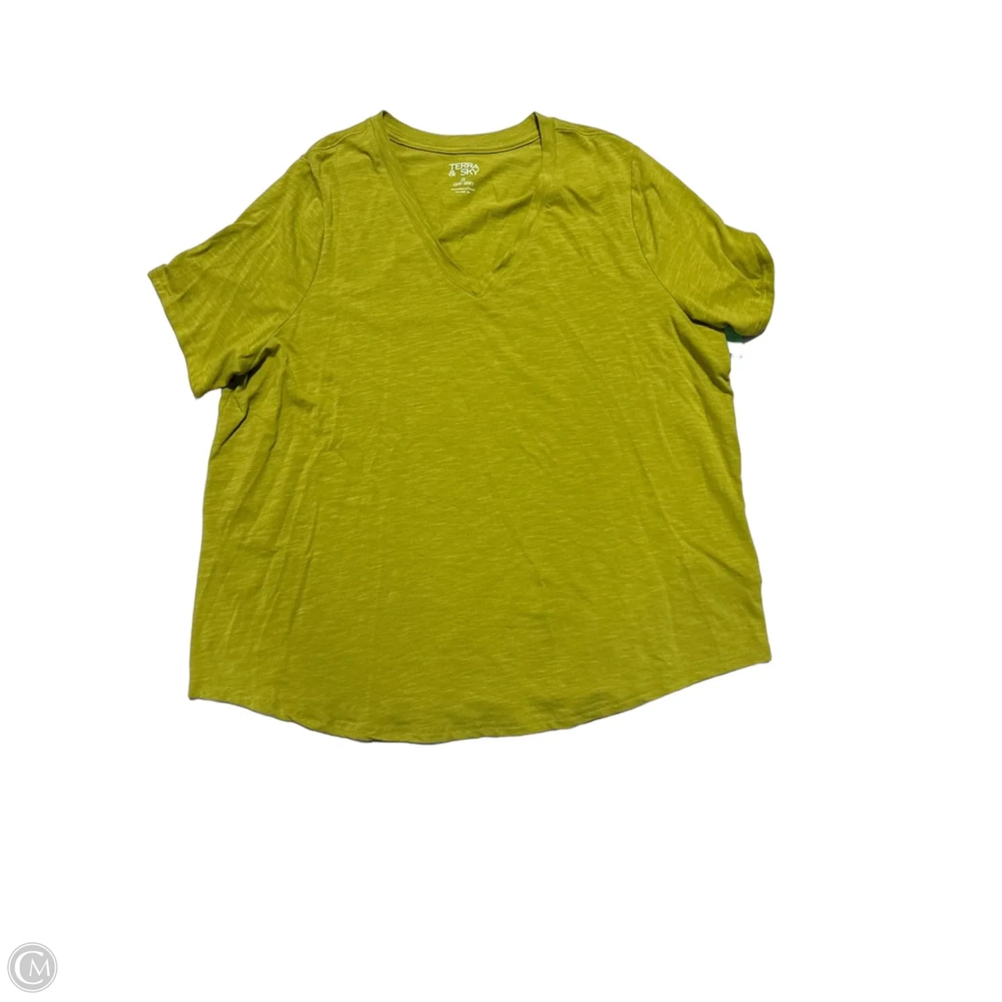 Top Short Sleeve By Terra & Sky In Green, Size: 1x