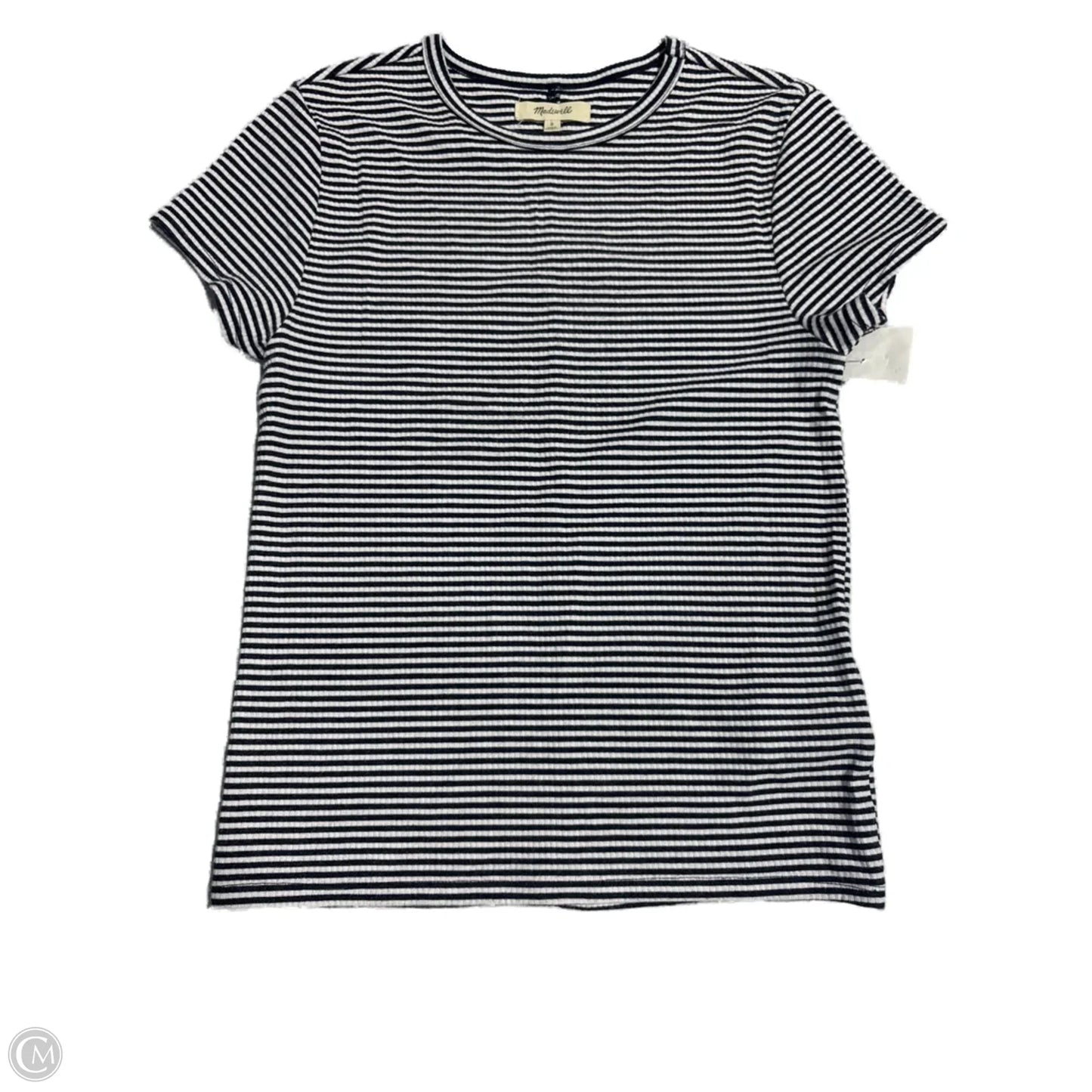Top Short Sleeve By Madewell In Striped Pattern, Size: S
