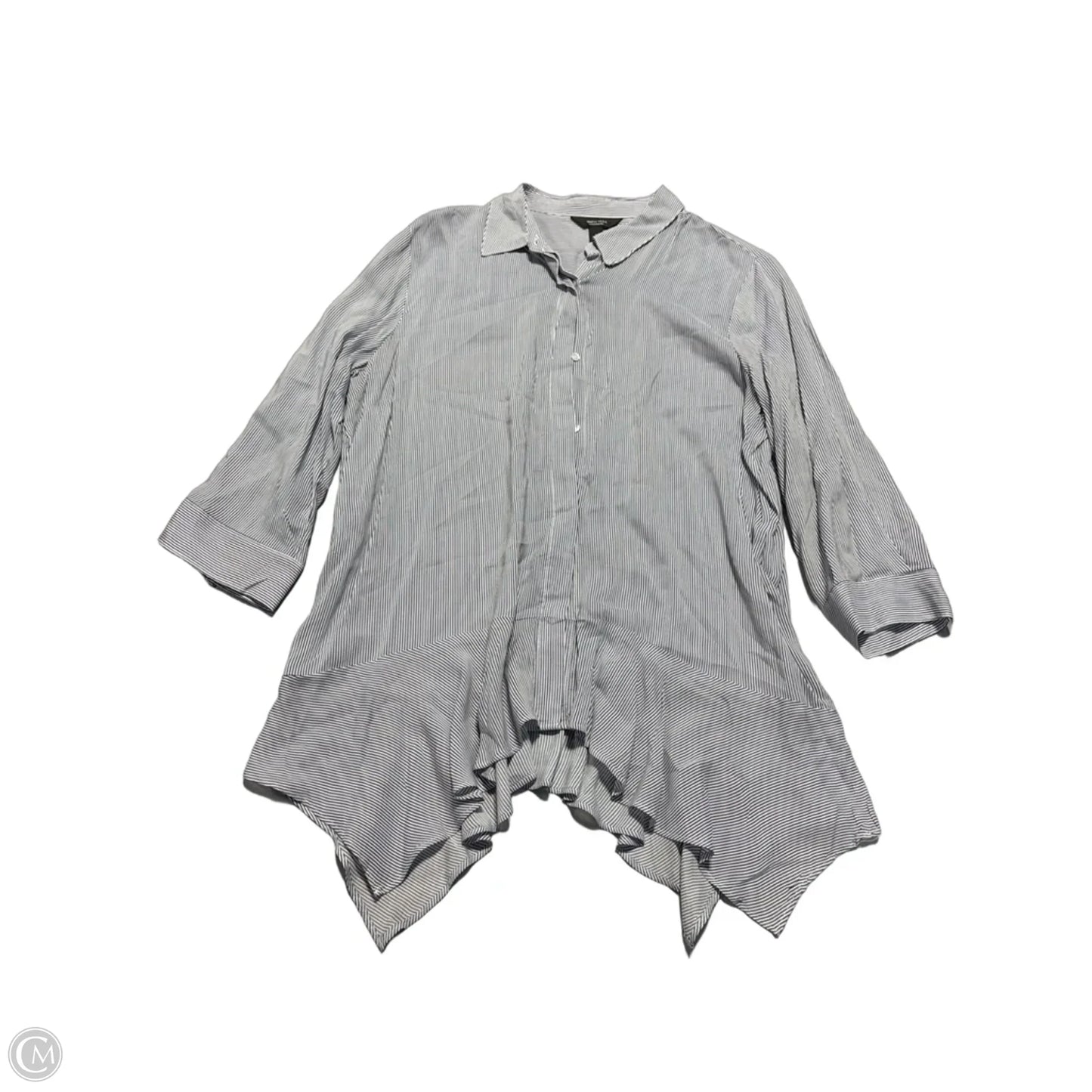 Top 3/4 Sleeve By Simply Vera In Striped Pattern, Size: L
