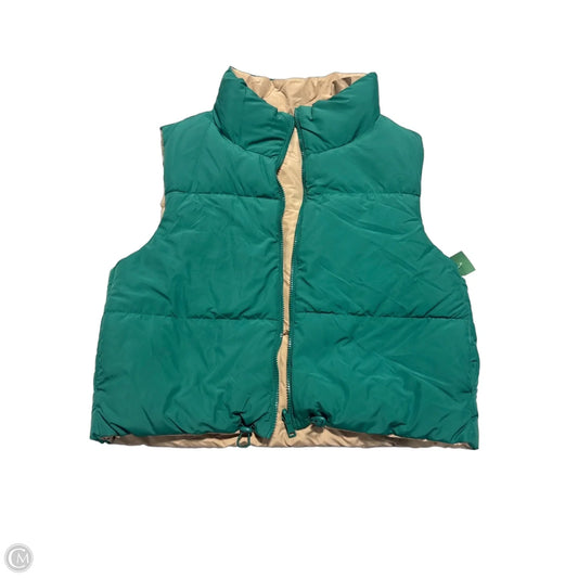 Vest Puffer & Quilted By Cmc In Green & Tan, Size: M
