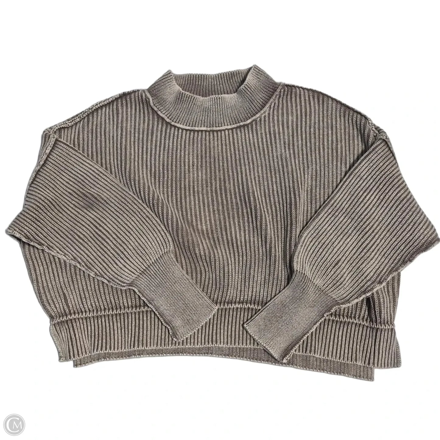 Sweatshirt Crewneck By Zenana In Brown & Cream, Size: S