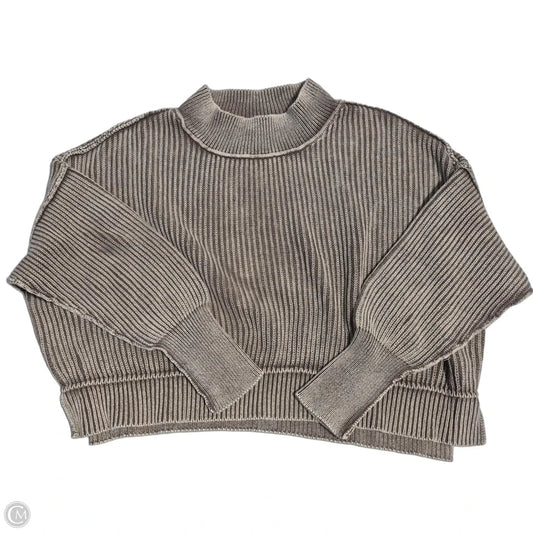 Sweatshirt Crewneck By Zenana In Brown & Cream, Size: S