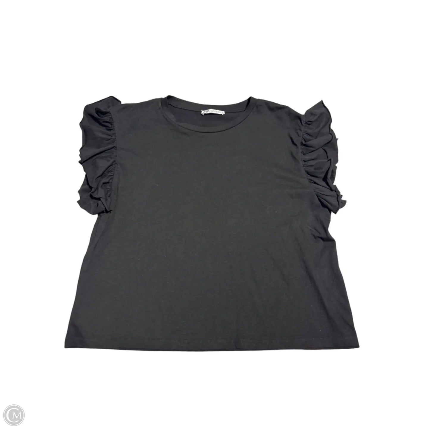 Top Short Sleeve By Zara In Black, Size: S
