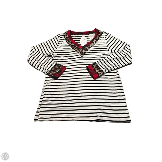 Top Long Sleeve By Cmc In Black & White, Size: M