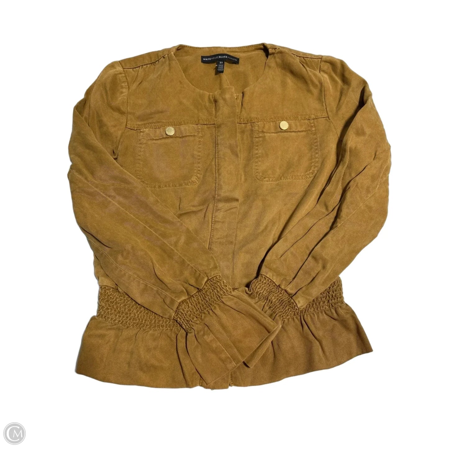 Top Long Sleeve By White House Black Market In Brown, Size: Xs