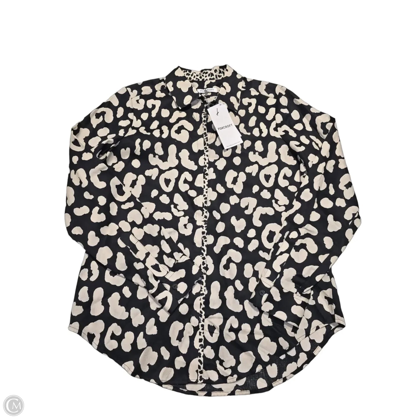Top Long Sleeve By Foxcroft In Black, Size: S