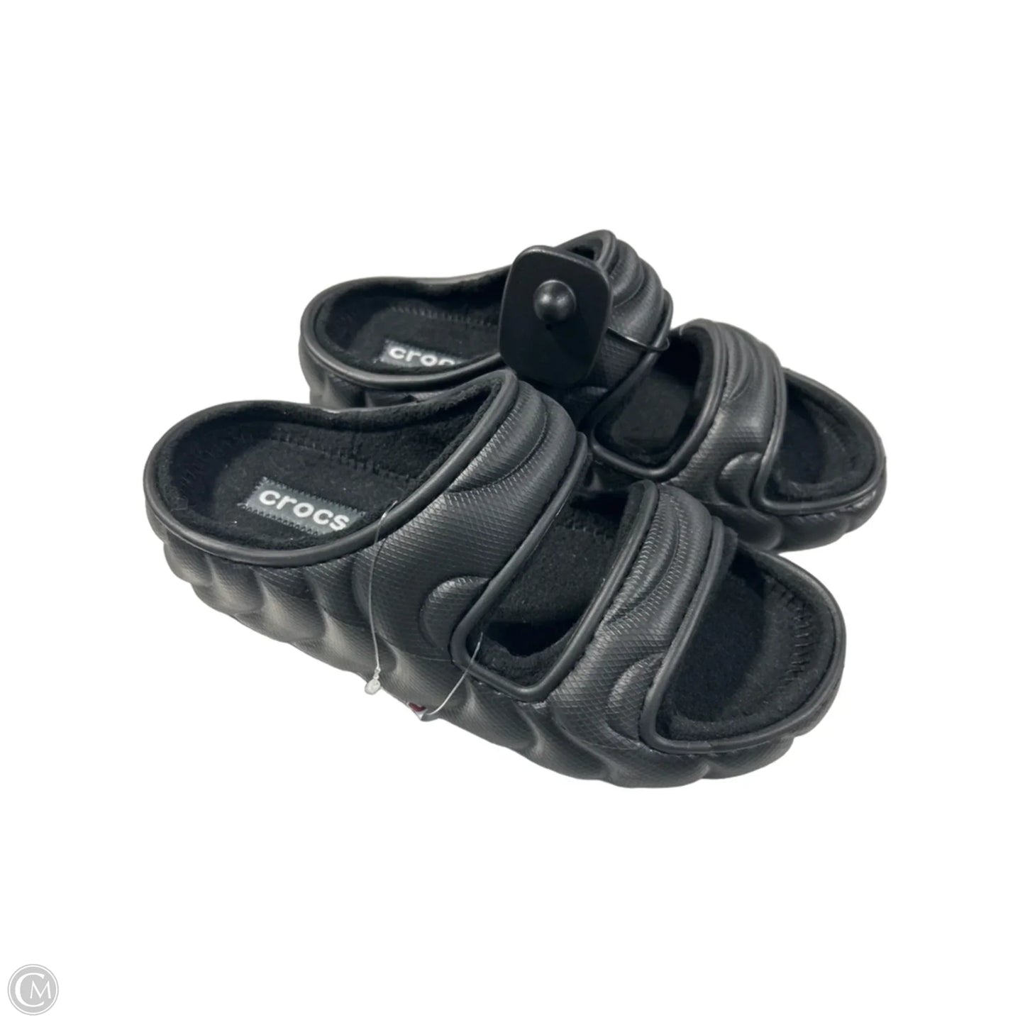 Sandals Flats By Crocs In Black, Size: 8