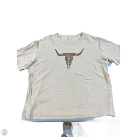 Top Short Sleeve By Cme In Tan, Size: Xl