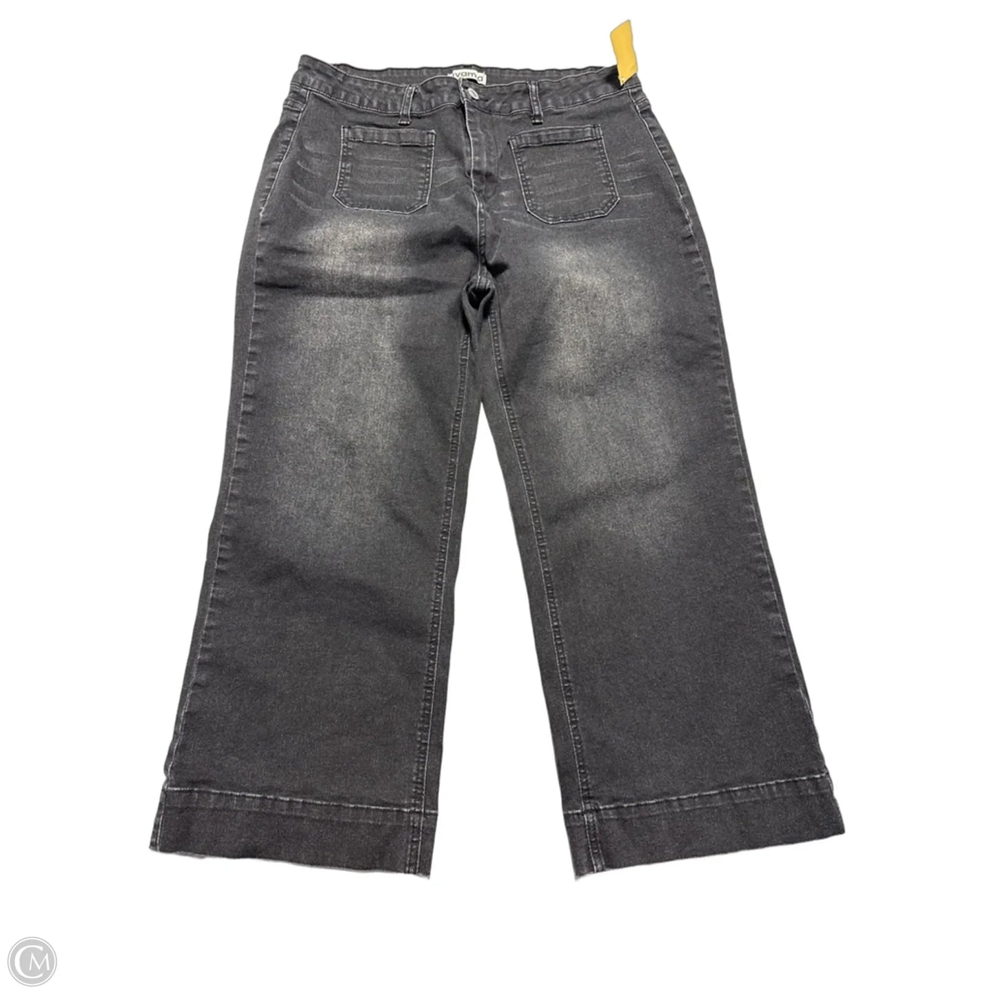 Jeans Wide Leg By Cme In Black Denim, Size: 16