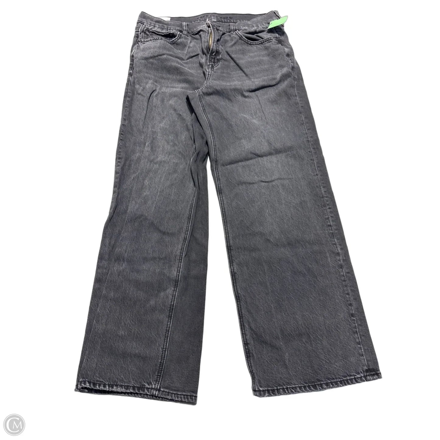 Jeans Wide Leg By American Eagle In Black Denim, Size: 8