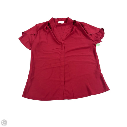 Top Short Sleeve By Calvin Klein In Red, Size: M