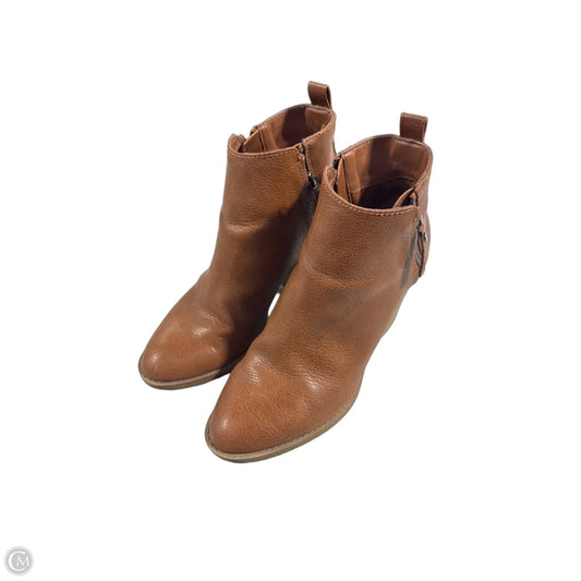 Boots Ankle Heels By Universal Thread In Brown, Size: 7