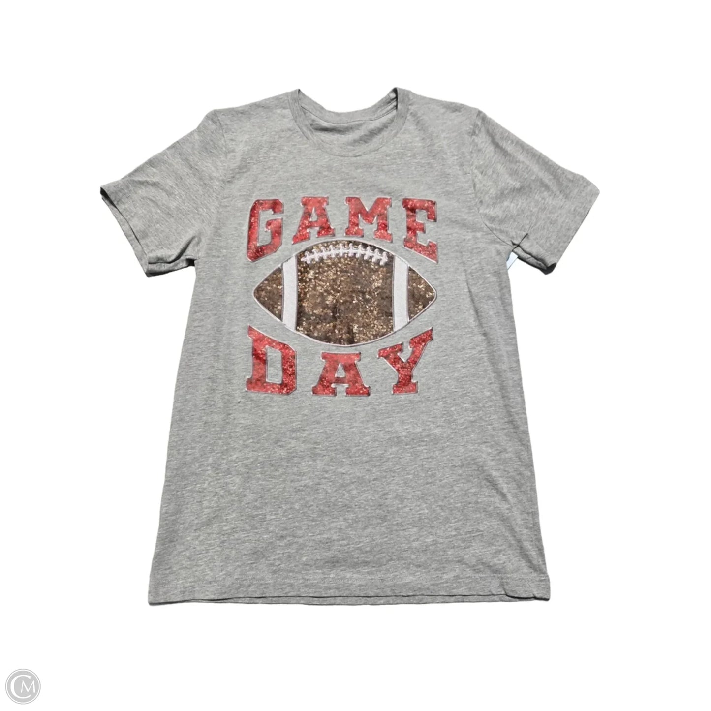 Top Short Sleeve By Cmb In Grey, Size: L