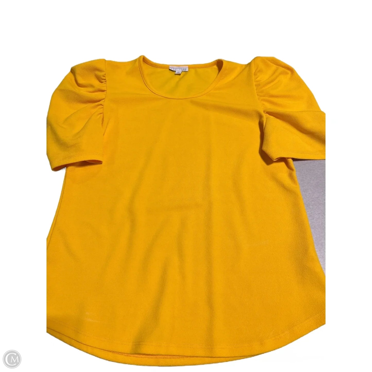 Top Short Sleeve By Cmb In Yellow, Size: L