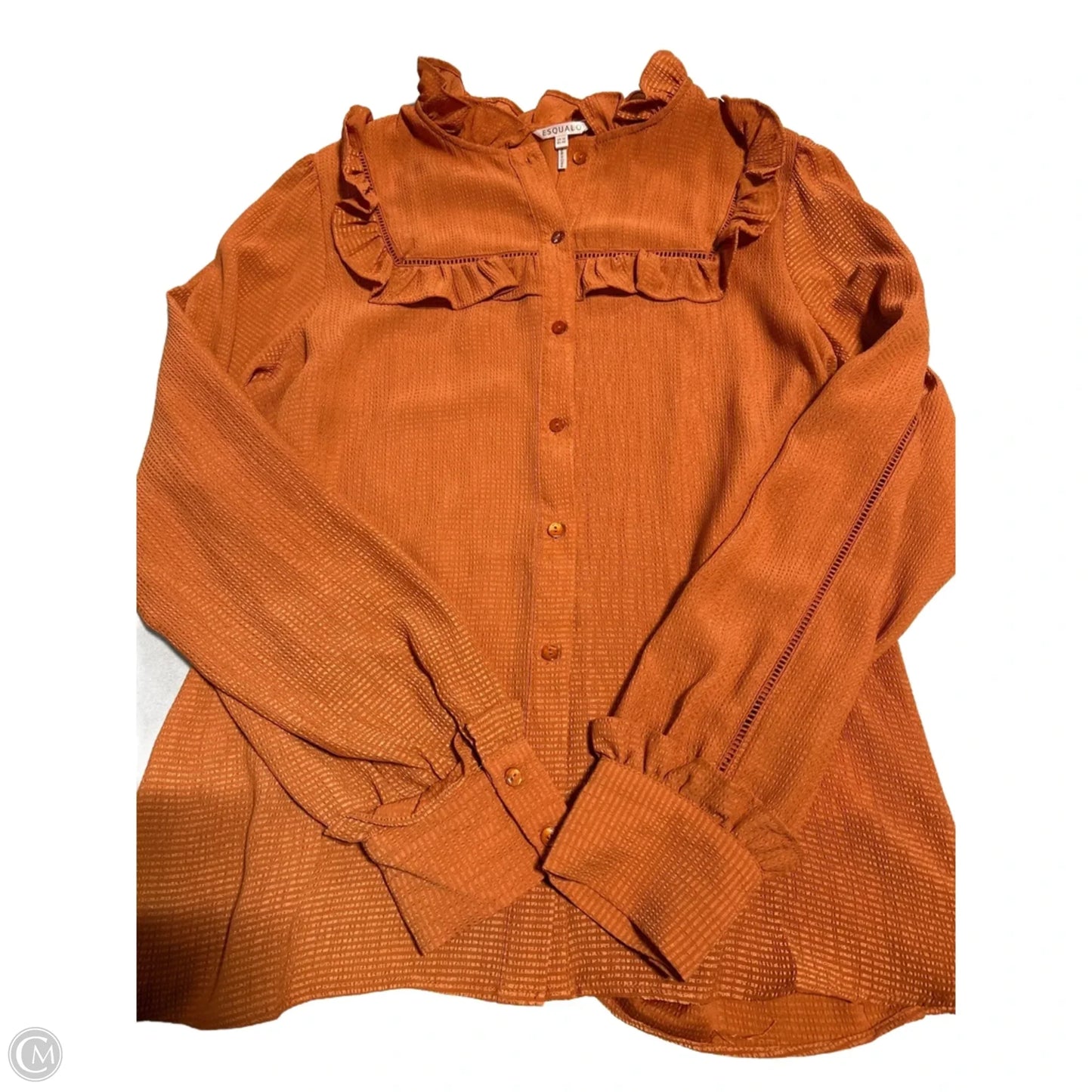 Top Long Sleeve By Cmb In Orange, Size: L