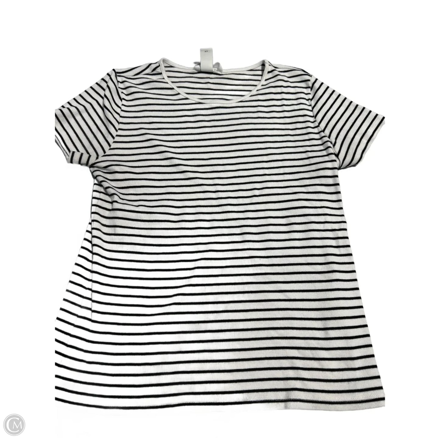 Top Short Sleeve By H&m In Black & White, Size: Xl