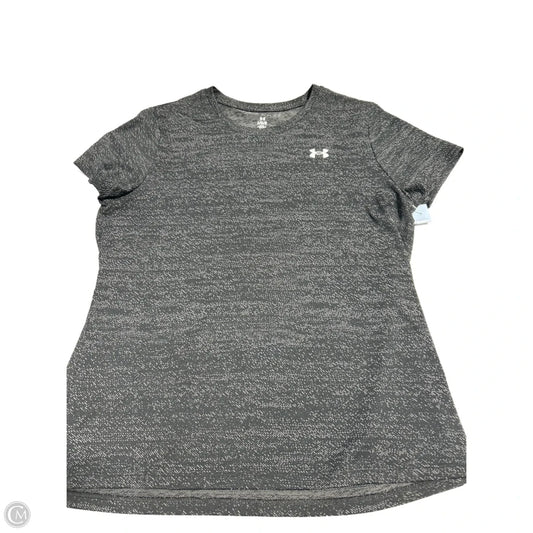 Athletic Top Short Sleeve By Under Armour In Black, Size: L