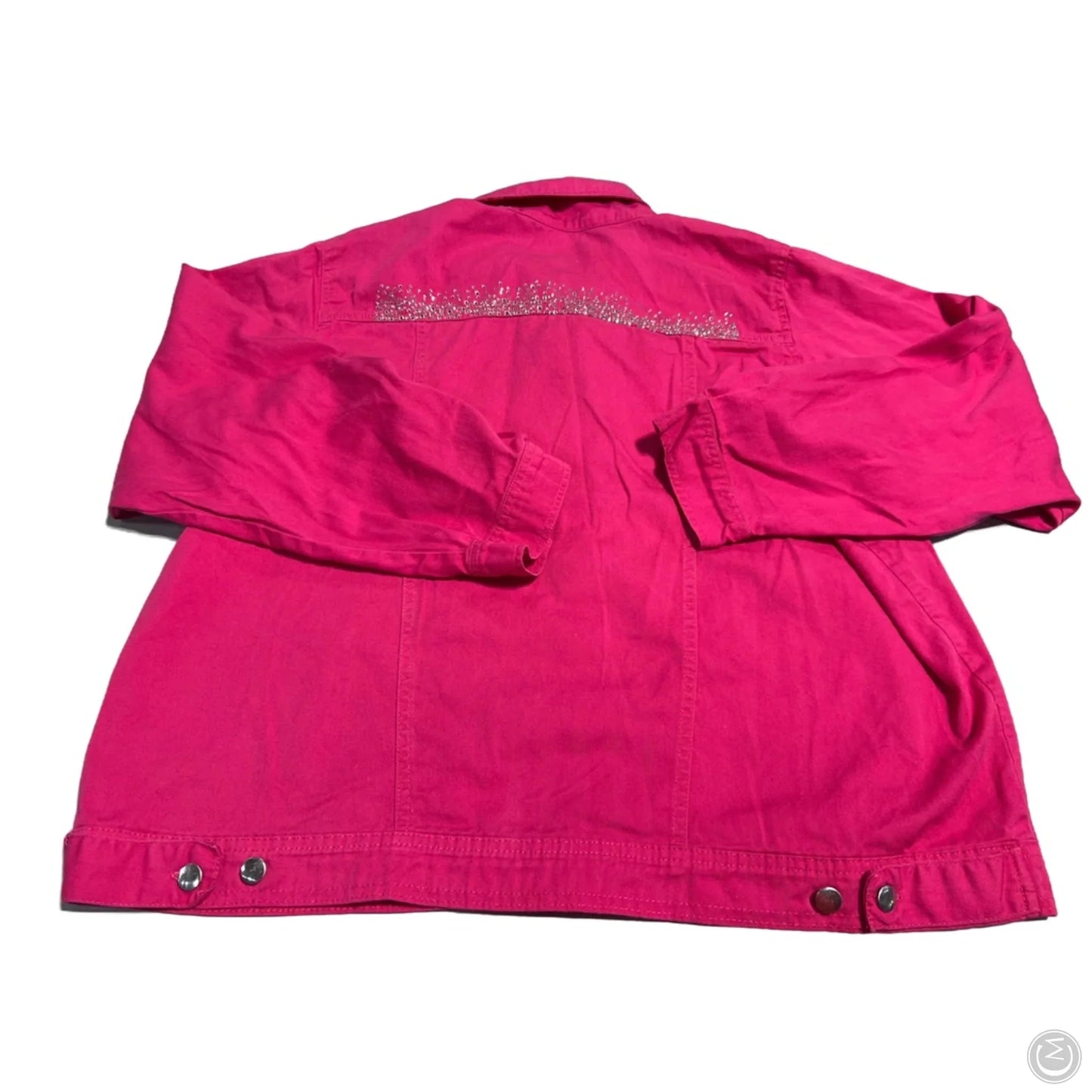 Jacket Denim By Cmb In Pink Denim, Size: 1x