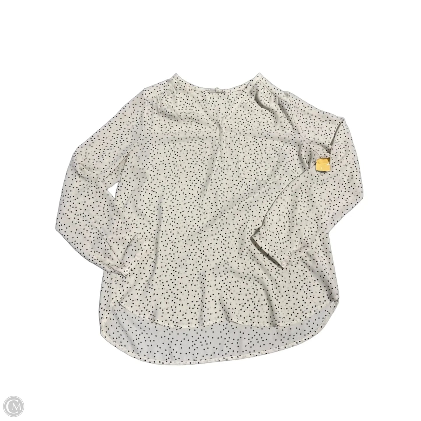 Blouse Long Sleeve By Pleione In Cream, Size: M