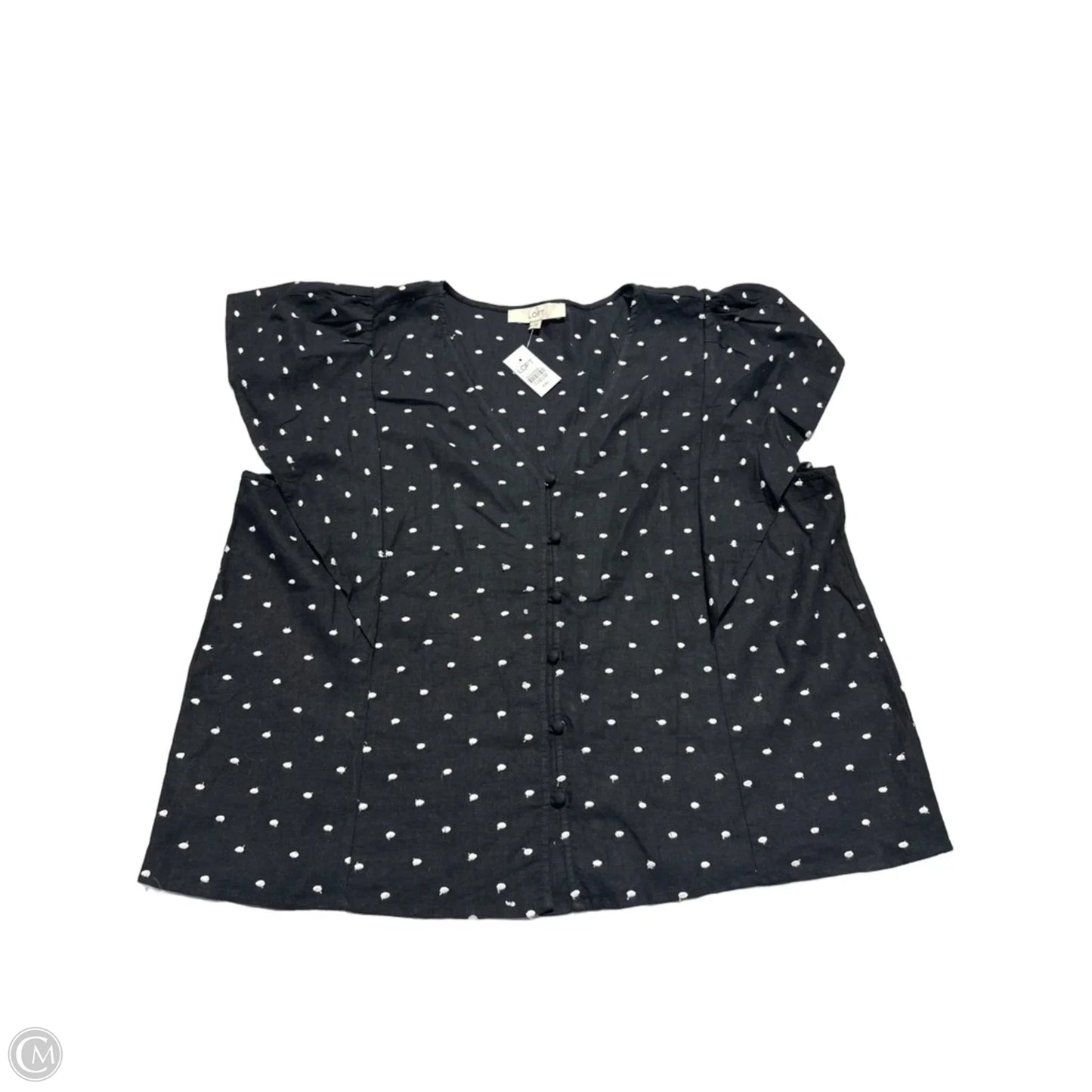 Top Short Sleeve By Loft In Black, Size: Xxl