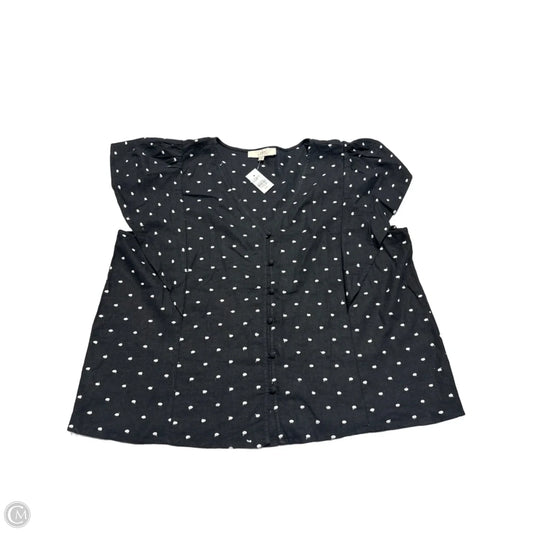 Top Short Sleeve By Loft In Black, Size: Xxl