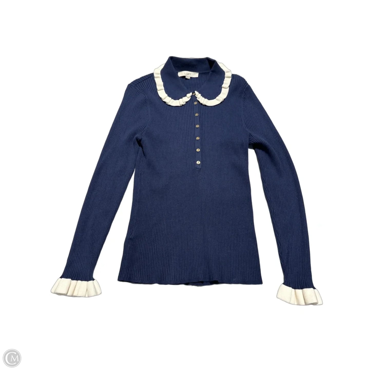 Top Long Sleeve By Loft In Navy, Size: Xl