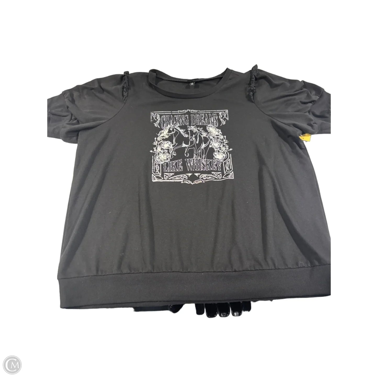 Top Short Sleeve By Torrid In Black, Size: 3x