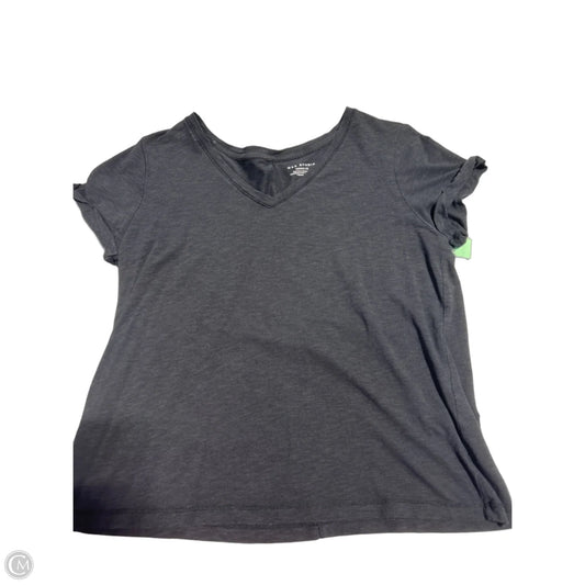 Top Short Sleeve Basic By Max Studio In Black, Size: L