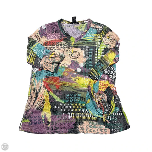 Top 3/4 Sleeve By Ali Miles In Multi-colored, Size: S