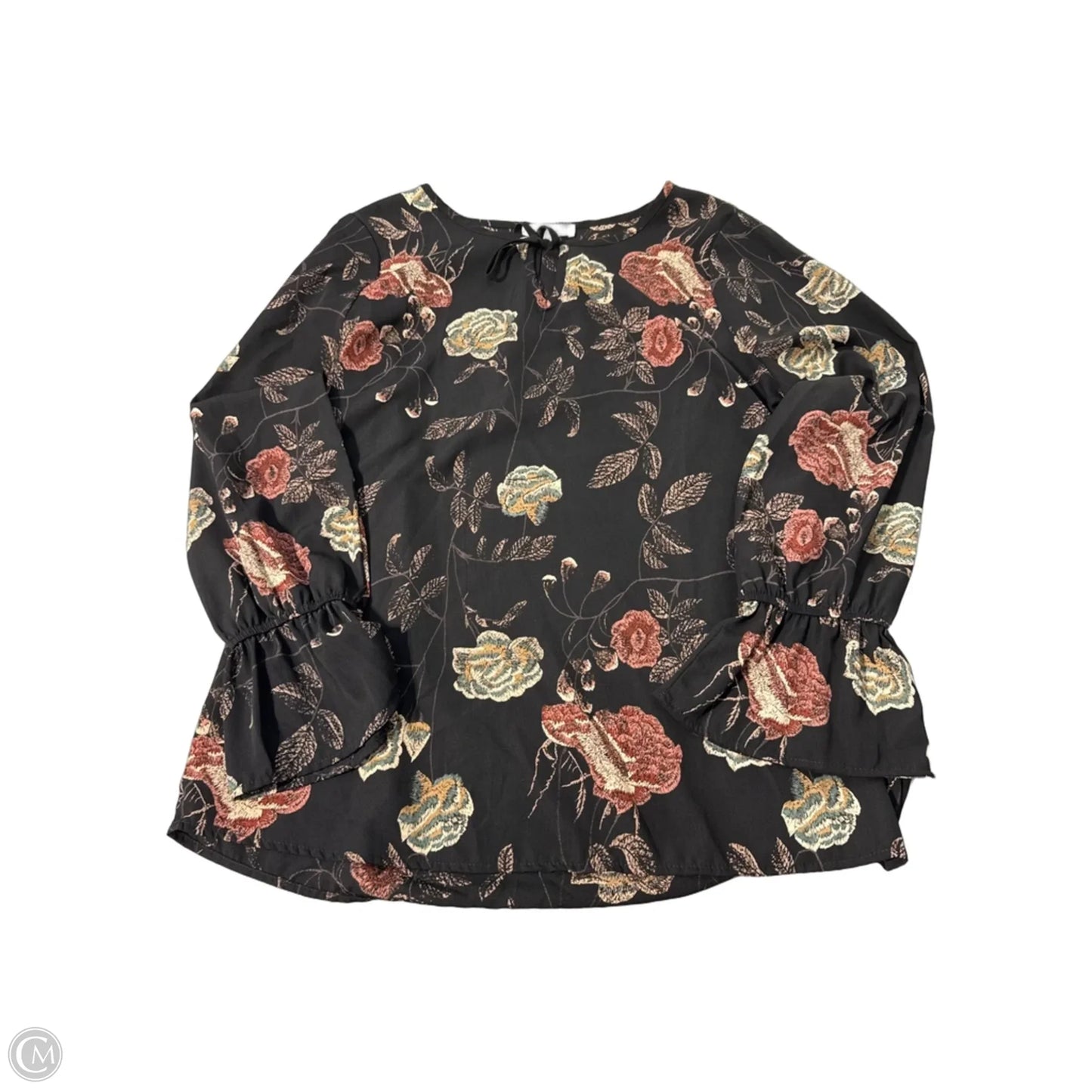 Top Long Sleeve By Downeast In Black, Size: M
