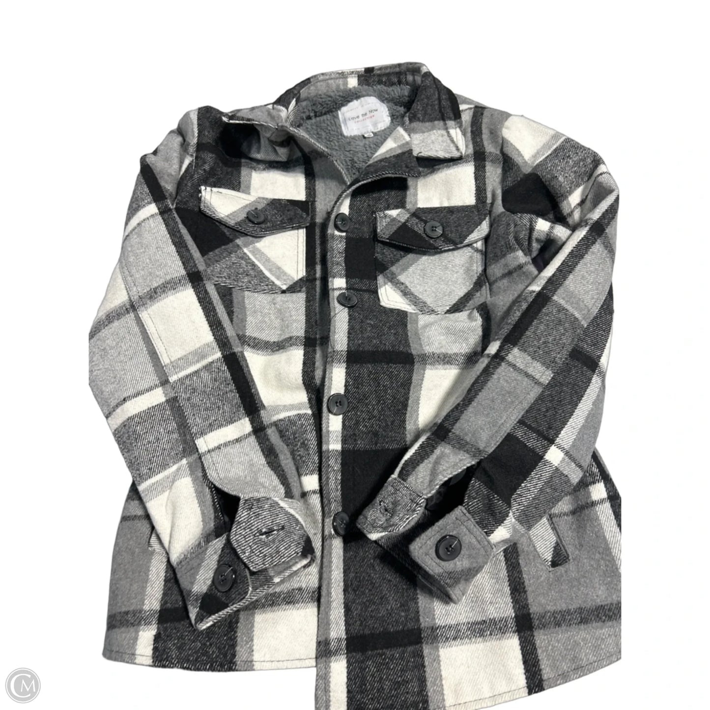 Jacket Shirt By Cme In Black & Grey, Size: L
