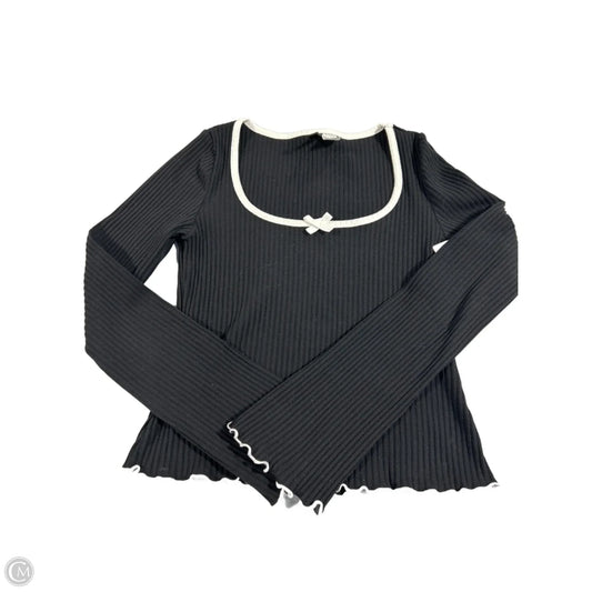 Top Long Sleeve By Divided In Black & White, Size: S