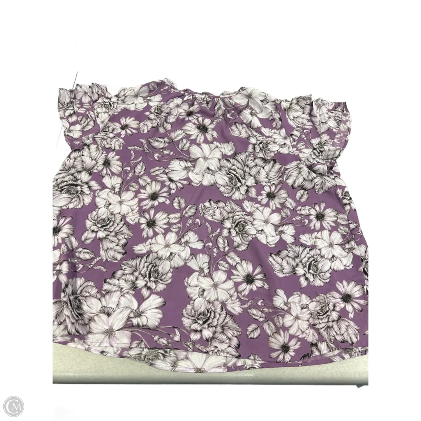 Blouse Short Sleeve By Liz Claiborne In Floral Print, Size: 1x