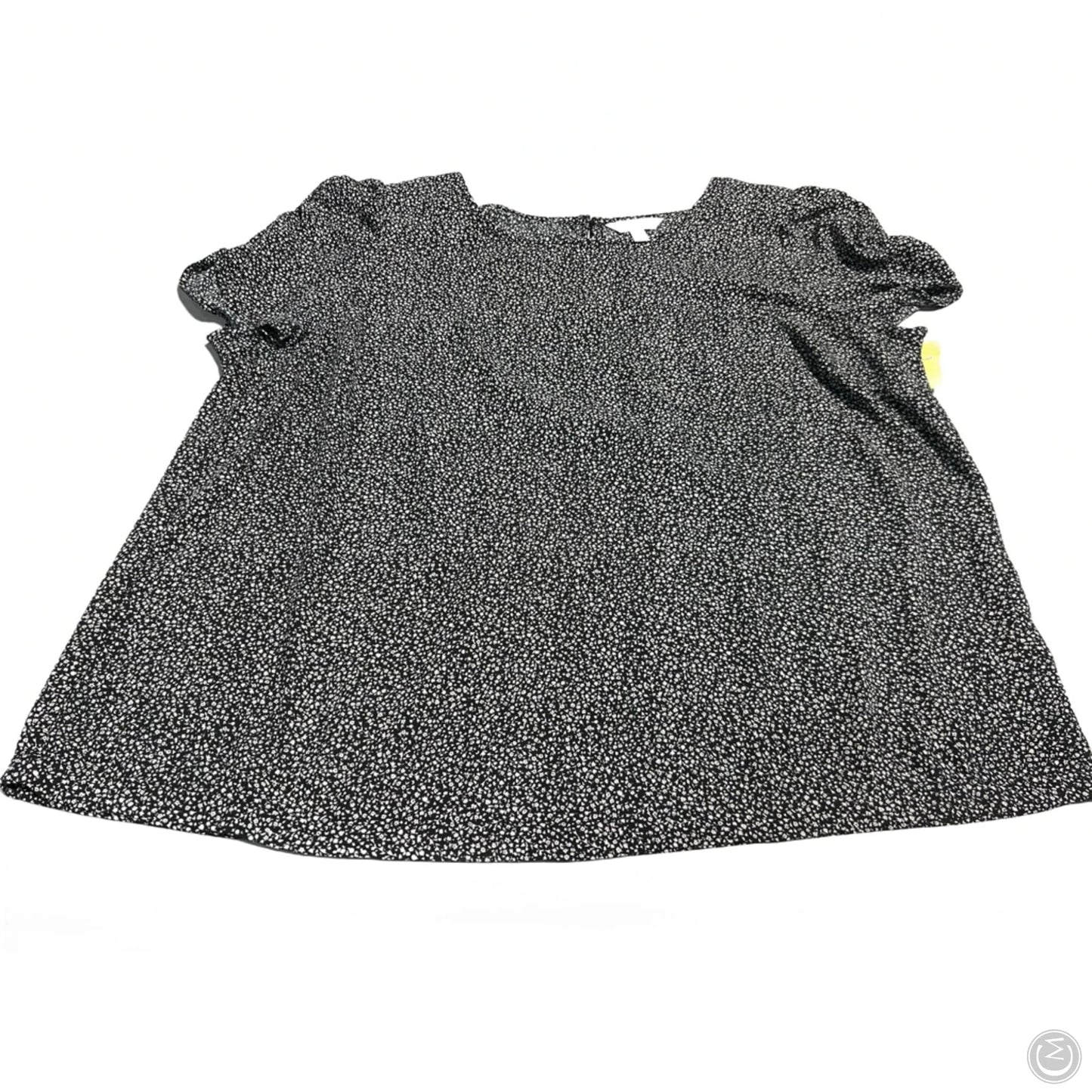 Top Short Sleeve By Cmc In Black & White, Size: 1x