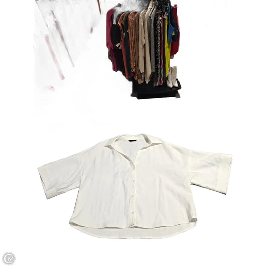 Top Short Sleeve By Zara In White, Size: S