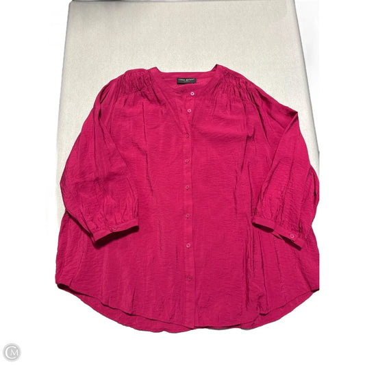 Blouse 3/4 Sleeve By Lane Bryant In Pink, Size: 2x