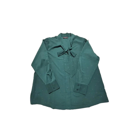 Blouse Long Sleeve By Lane Bryant In Green, Size: 1x