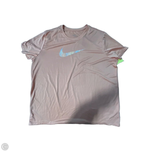 Athletic Top Short Sleeve By Nike In Orange, Size: Xxl