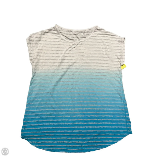 Top Short Sleeve By Calvin Klein In Blue & White, Size: 1x