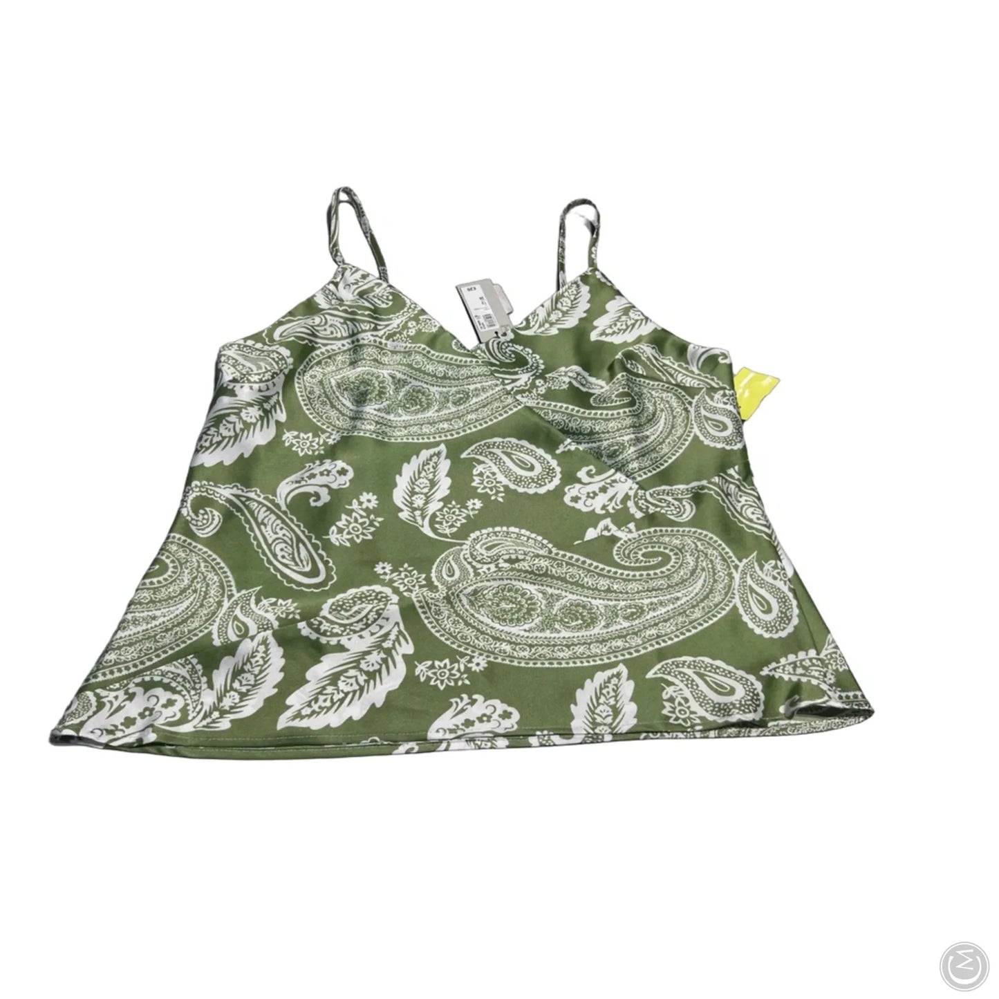 Tank Top By River Island In Green & White, Size: L