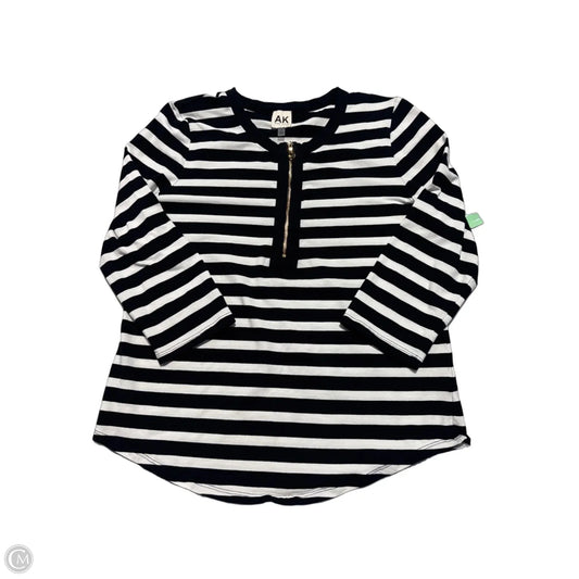 Top Short Sleeve By Anne Klein In Black & White, Size: M