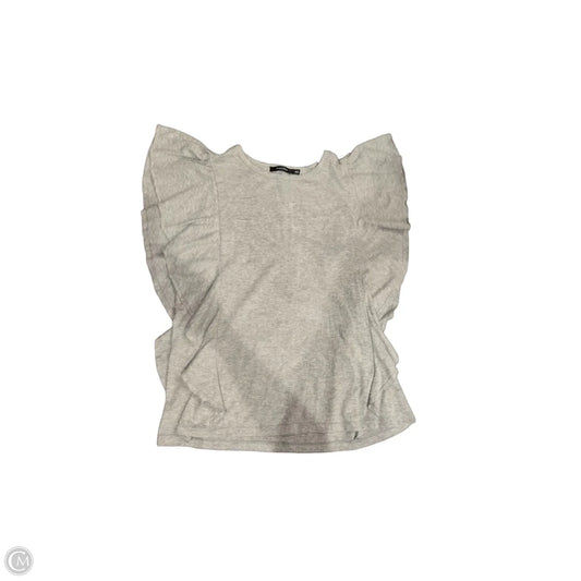 Top Short Sleeve By Doe & Rae In Grey, Size: L