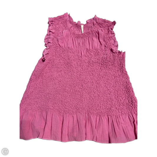 Top Short Sleeve By Anthropologie In Pink, Size: Xl